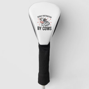 Gemakkelijk Afgeleid door Koeien Vintage Koe Graph Golfheadcover