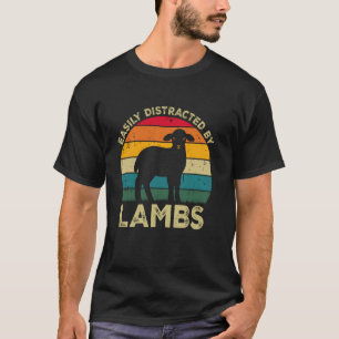 Gemakkelijk afgeleid door lammeren, grappige Schat T-shirt