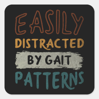 Gemakkelijk afgeleid door looppatronen - Grappige  Vierkante Sticker