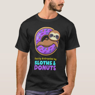 Gemakkelijk Afgeleid door Luiaards en Donuts Luiaa T-shirt