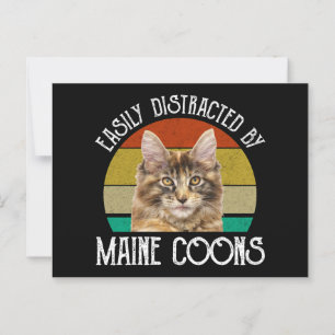 Gemakkelijk afgeleid door Maine Coons Briefkaart