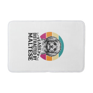 Gemakkelijk Afgeleid Door Maltese Vintage Hond Des Badmat