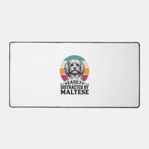 Gemakkelijk Afgeleid Door Maltezer Vintage Hond De Bureaumat