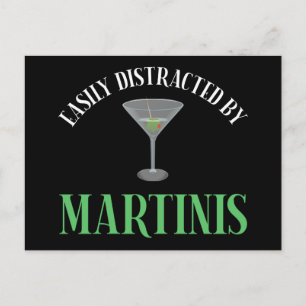 Gemakkelijk Afgeleid Door Martinis Briefkaart