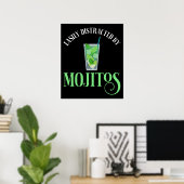 Gemakkelijk afgeleid door mojito's poster (Thuiskantoor)