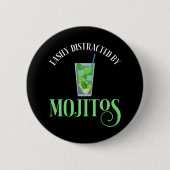 Gemakkelijk afgeleid door mojito's ronde button 5,7 cm (Voorkant)