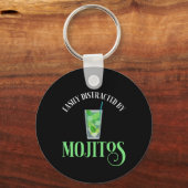 Gemakkelijk afgeleid door mojito's sleutelhanger (Achterkant)
