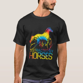 Gemakkelijk afgeleid door paard Westerne Koe meisj T-shirt