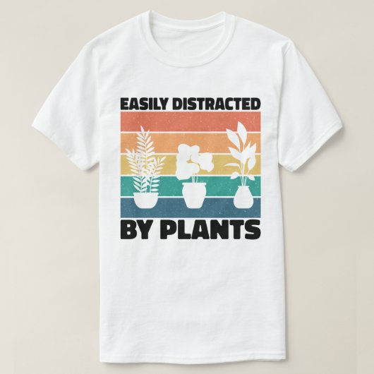 Gemakkelijk Afgeleid Door Planten Planten Liefde K T-shirt (Design voorkant)