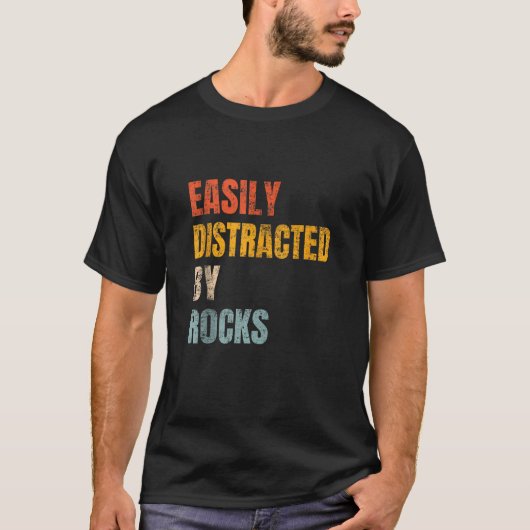 Gemakkelijk afgeleid door Rocks Retro Geology Rock T-shirt (Voorkant)
