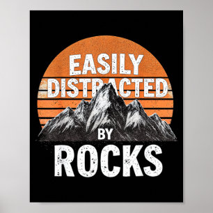 Gemakkelijk afgeleid door rotsen vintage zonsonder poster