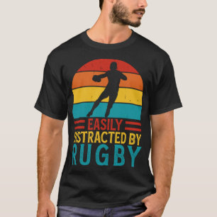 Gemakkelijk afgeleid door Rugby - Grappige Rugby s T-shirt