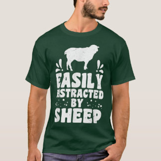 Gemakkelijk afgeleid door schapenhouders schapenli t-shirt
