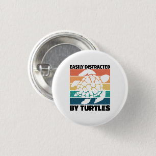 Gemakkelijk afgeleid door schildpadden grappig amf ronde button 3,2 cm