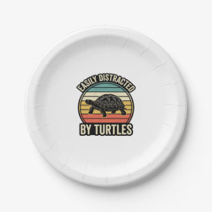 Gemakkelijk Afgeleid Door Schildpadden Vintage Gra Papieren Bordje