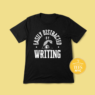 Gemakkelijk afgeleid door schrijfster t-shirt