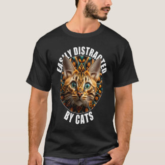 Gemakkelijk Afgeleid door Unieke Kat van Katten T-shirt