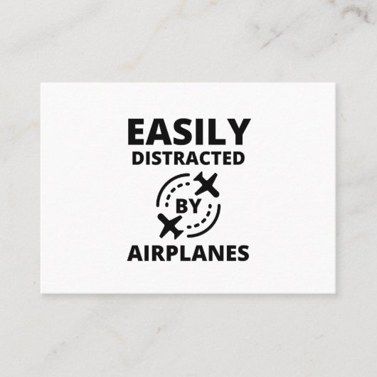 Gemakkelijk afgeleid door vliegtuigen grappige pil contactkaartje (Voorkant)