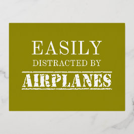 Gemakkelijk afgeleid door vliegtuigen piloot folie feestdagen briefkaart