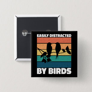 Gemakkelijk afgeleid door vogels Schattige vogelei Vierkante Button 5,1 Cm