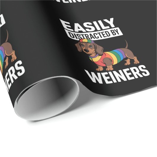 Gemakkelijk afgeleid door Weiners LGBTQ Rainbow Ga Cadeaupapier (Rol Hoek)