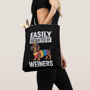 Gemakkelijk Afgeleid Door Weiners LGBTQ Regenboog Draagtas