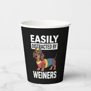 Gemakkelijk Afgeleid Door Weiners LGBTQ Regenboog Papieren Bekers