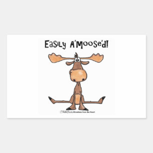 Gemakkelijk A'moose'd Rechthoekige Sticker