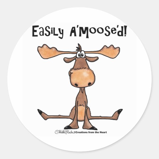 Gemakkelijk A'moose'd Ronde Sticker (Voorkant)