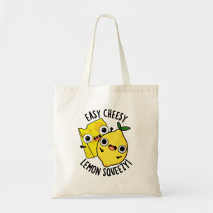 Gemakkelijk Cheesy Lemon Squeezy Funny Food Pun Tote Bag