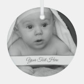 Gemakkelijk Creëer je eigen foto toevoegen Logo Fo Glas Ornament (Voorkant)