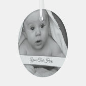 Gemakkelijk Creëer je eigen foto toevoegen Logo Fo Glas Ornament (Voorkant links)