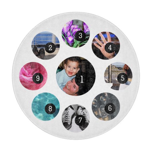 Gemakkelijk Creëer Uw Eigen met 9 foto's hebben ge Snijplank (Voorkant)