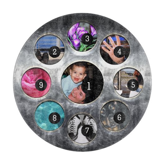 Gemakkelijk Creëer Uw Eigen met 9 foto's hebben ge Snijplank (Voorkant)