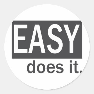 Gemakkelijk Drinkt het Gry/White Ronde Sticker