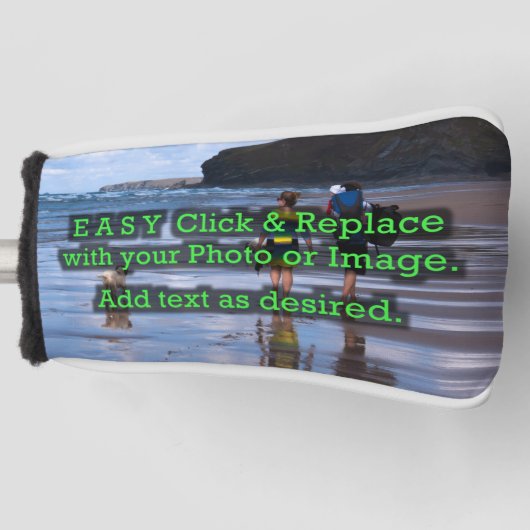 Gemakkelijk Klik & Vervang Horizontaal Afbeelding  Golfheadcover (Voorkant)