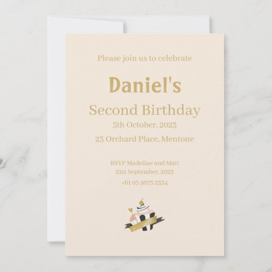 Gemakkelijk personaliseren 2e verjaardag Peter het Kaart (Achterkant)