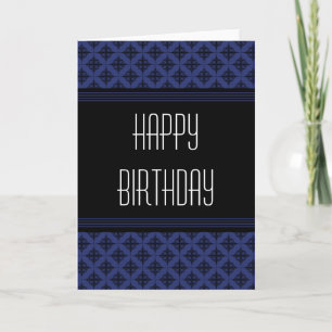 Gemakkelijk stijlvolle Happy Birthday Kaart, blauw Kaart