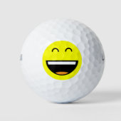 Gemakkelijk te vinden grappige gele lachende emoji golfballen (Voorkant)