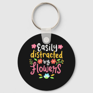 Gemakkelijk verstoord door bloemen sleutelhanger