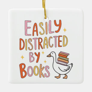 Gemakkelijk verstoord door Boeken Keramisch Ornament