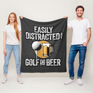 Gemakkelijk verstoord door Golf en Beer Fleece Deken