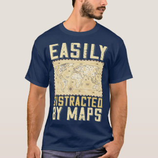 Gemakkelijk verstoord door kaartjes grappige geogr t-shirt