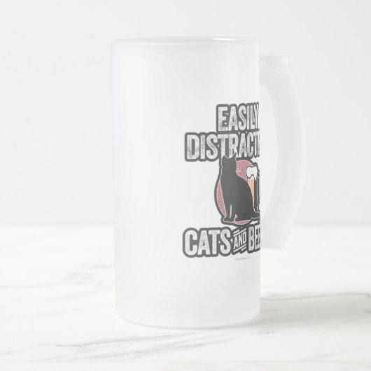 Gemakkelijk verstoord door katten en bier matglas bierpul (Voorkant rechts)