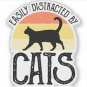 Gemakkelijk verstoord door katten sticker (Voorkant)