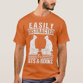 Gemakkelijk verstoord door kattenboekjes Cadeau vo T-shirt