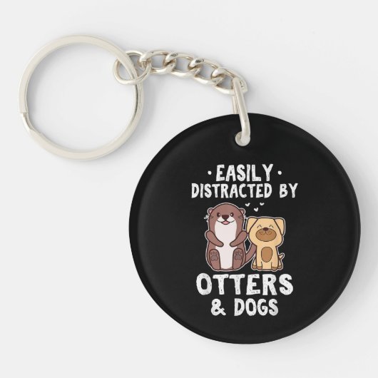 Gemakkelijk verstoord door otters en honden Funny Sleutelhanger (Voorkant)