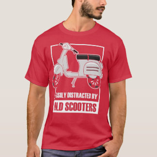 Gemakkelijk verstoord door oude scooters bromfiets t-shirt