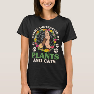 Gemakkelijk verstoord door Planten en katten T-shirt