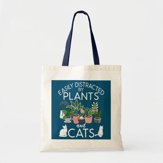 Gemakkelijk verstoord door Planten en katten Tote Bag (Voorkant)